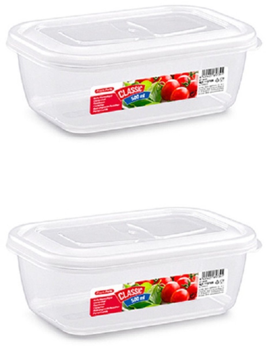 Plasticforte Vershoudbakje vriezer en magnetron - 4x - 500 ML - kunststof