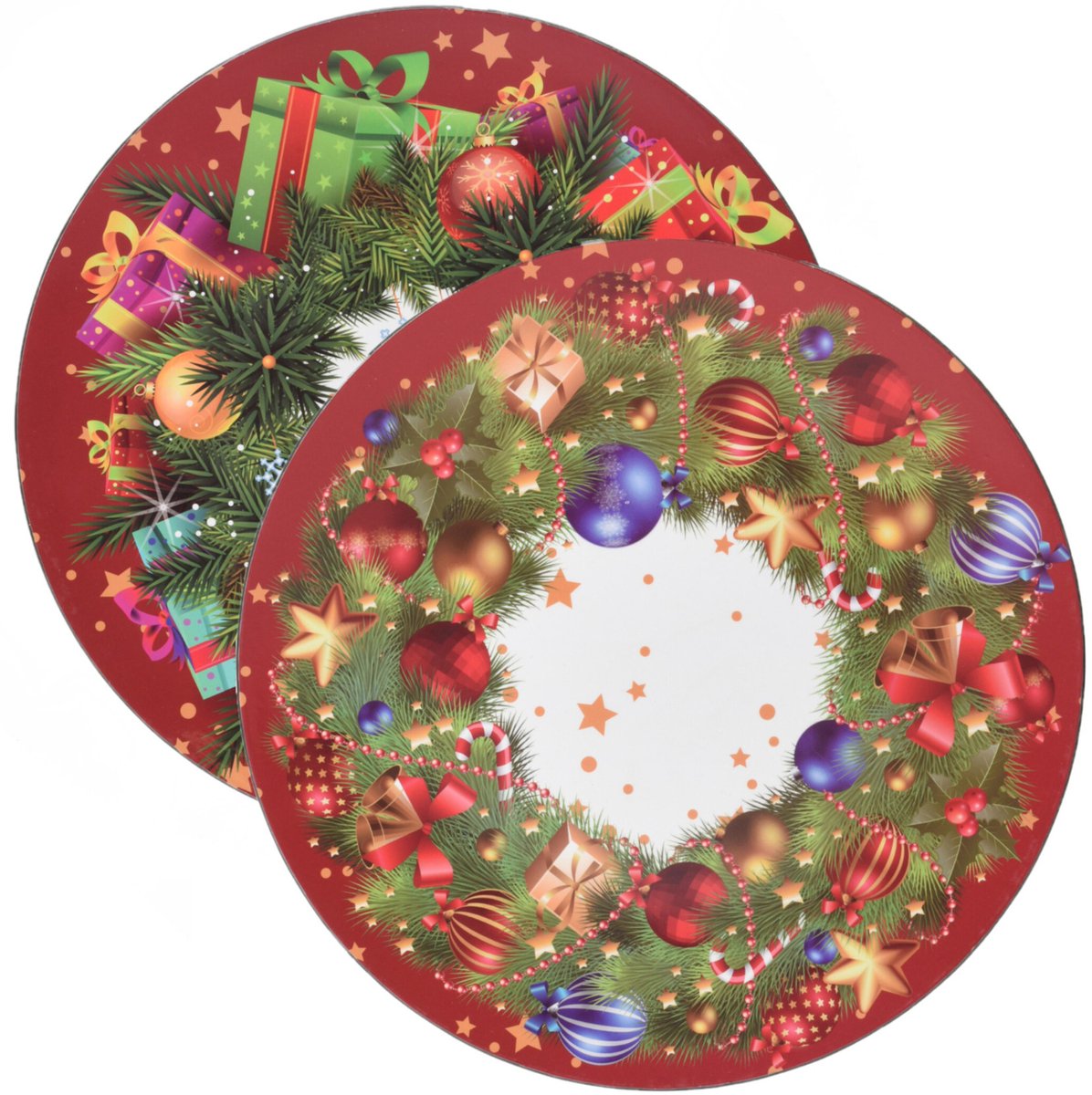 Christmas Decoration kerstdiner onderborden -12x - 33 cm -kunststof - kerst thema