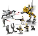 Battle Pack LEGO Star Wars 327th Star Corps Clone Troopers, avec clone troopers, AT-RT walker et droïdes jouets en action.