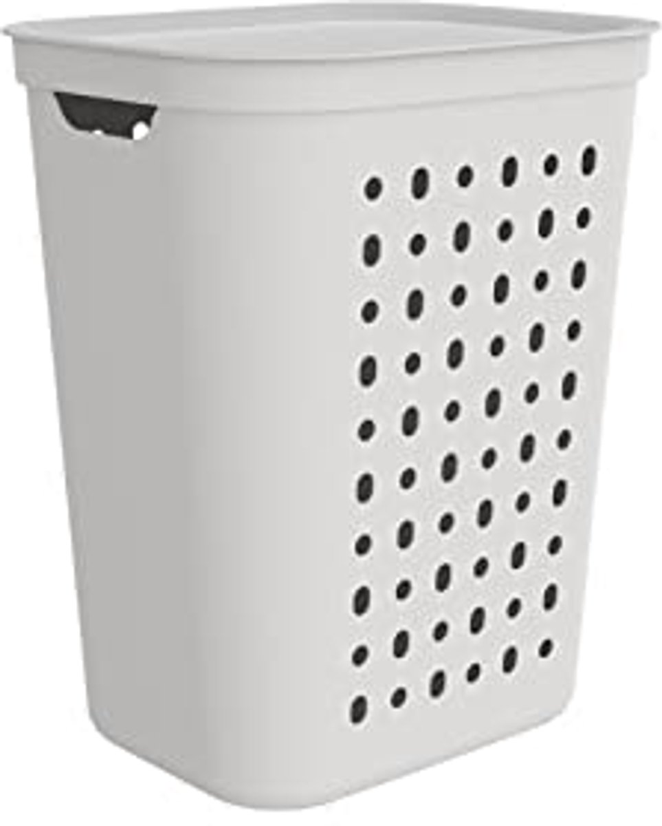 Witte kunststof wasmand 55L - Ruimtebesparend en Duurzaam