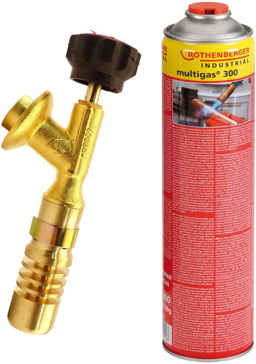 ROTHENBERGER Industrial Hot Pack Brander incl. 1x Industrial Multigas 300 600 ml - 1500004610
