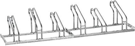 Floordirekt Fietsstandaard voor 4 fietsen met bandbreedtes tot 55 mm, ijzeren fietshouder, 135 x 33 x 26,5 cm (zwart, 4 fietsen