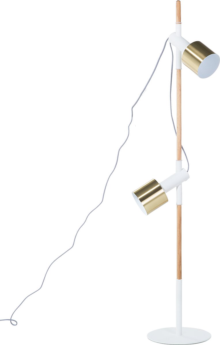 OWENS - Staande lamp - Wit - Essenhout