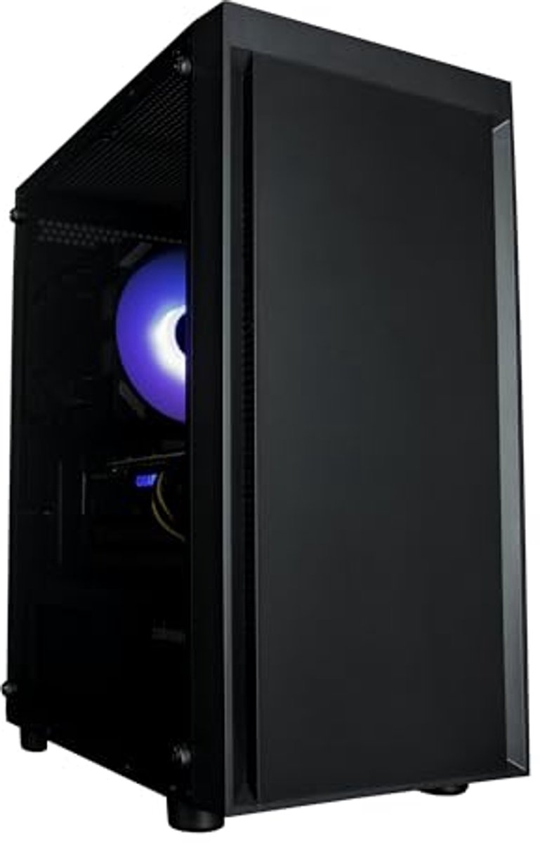 Mini Toren Behuizing Micro ATX met Glas Paneel - Zwart