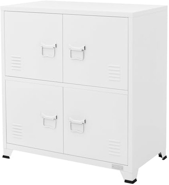 Home Collective Archiefkast met 5 planken, 4 planken en 1 deur, 39 cm breed, vrijstaand met hoogwaardige polymeer handgrepen, voor slaapkamers, woonkamers, gangen en kantoren (wit
