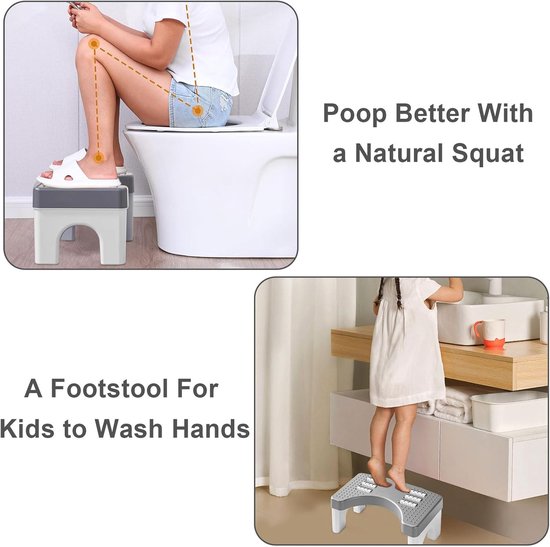 Adult Toilet Stool - Toiletverhoger - Voor Volwassenen en Kinderen - Draagbare en Antislip Toiletverhoger — afbeelding 5