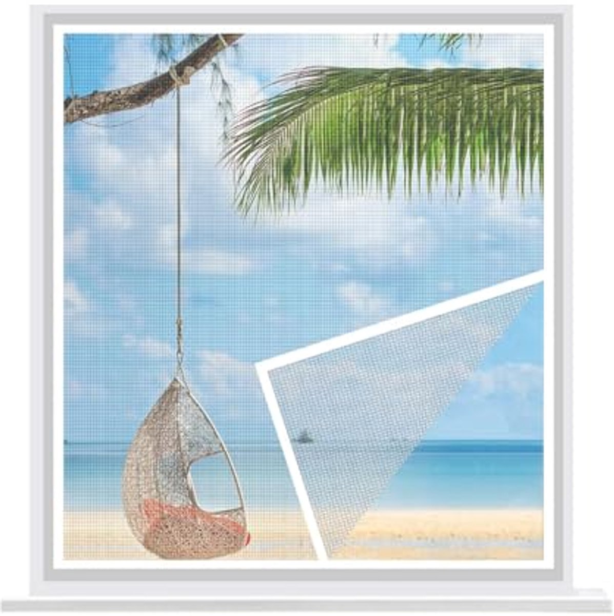 Vliegenhor voor Ramen en Deuren - Automatisch Uitschakelend, Zonder Boren - Ideaal voor Balkon- en Terrasramen - 70x100cm - Wit
