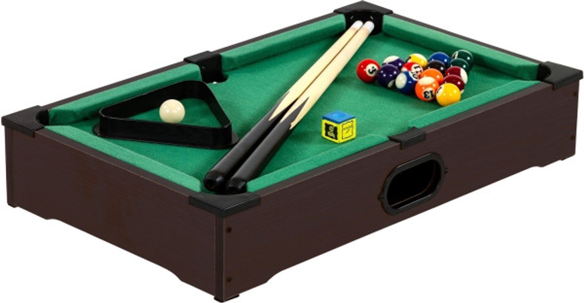 NORTH Assisi Mini Pooltafel Dark Wood/Groen 51 x 31 x 10 cm
