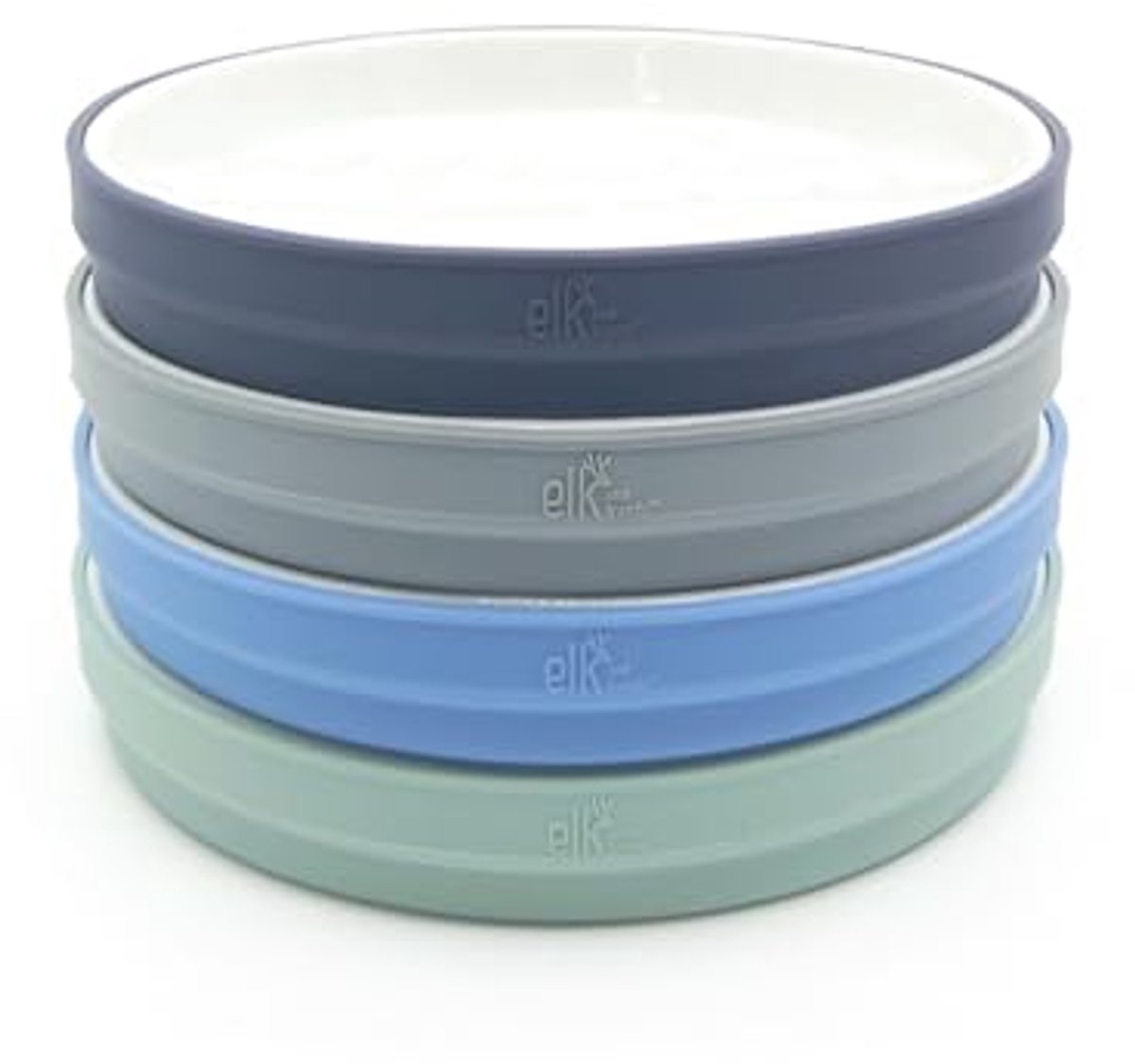 Grote witte porseleinen borden voor kinderen - 7,8 inch met siliconen hoesjes