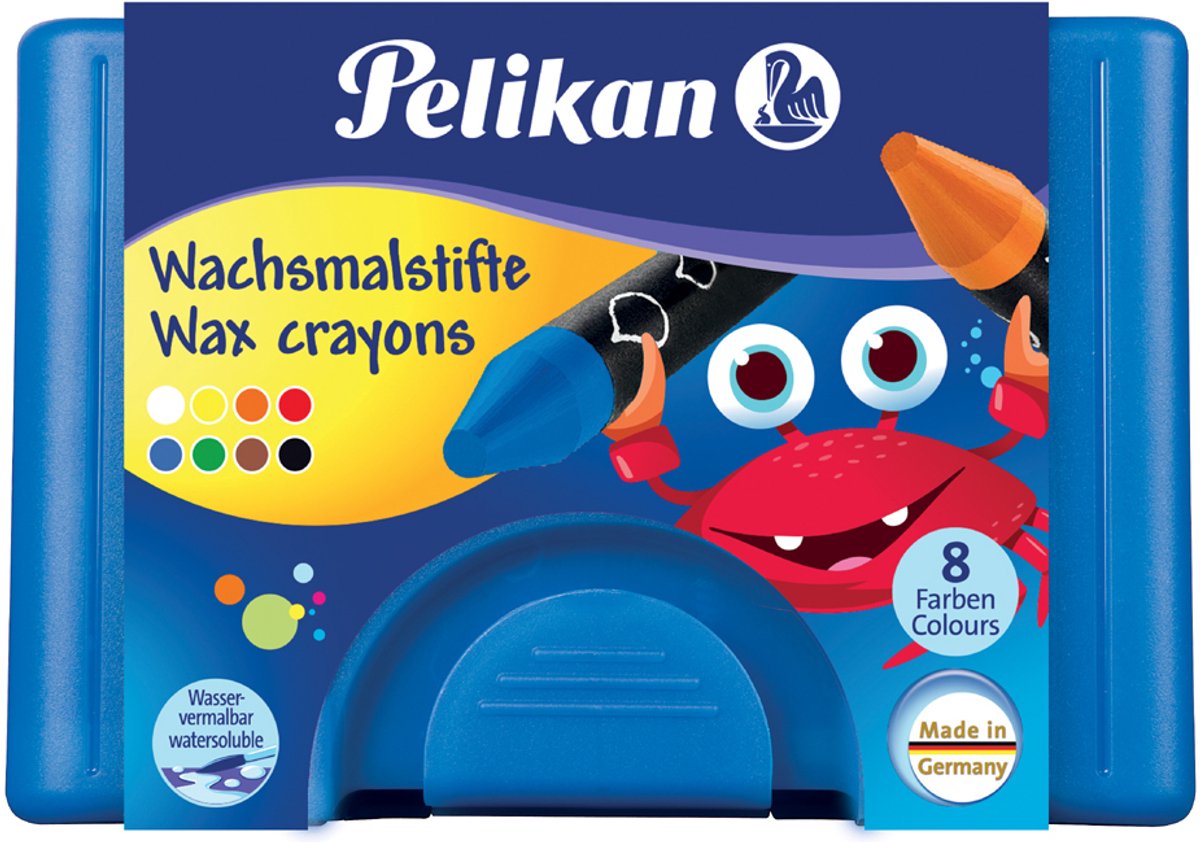 Pelikan waskrijt - rond - wateroplosbaar - 8 kleuren afbeelding