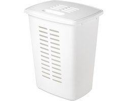 Wasmand met deksel, 60 liter, donkergrijs