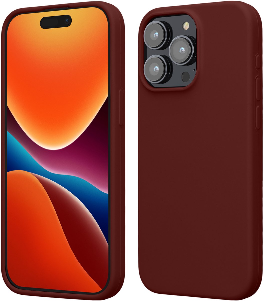 kwmobile Case voor iPhone 15 Pro Max - Slank TPU-Hoesje met Zachte Afwerking - In wijnrood