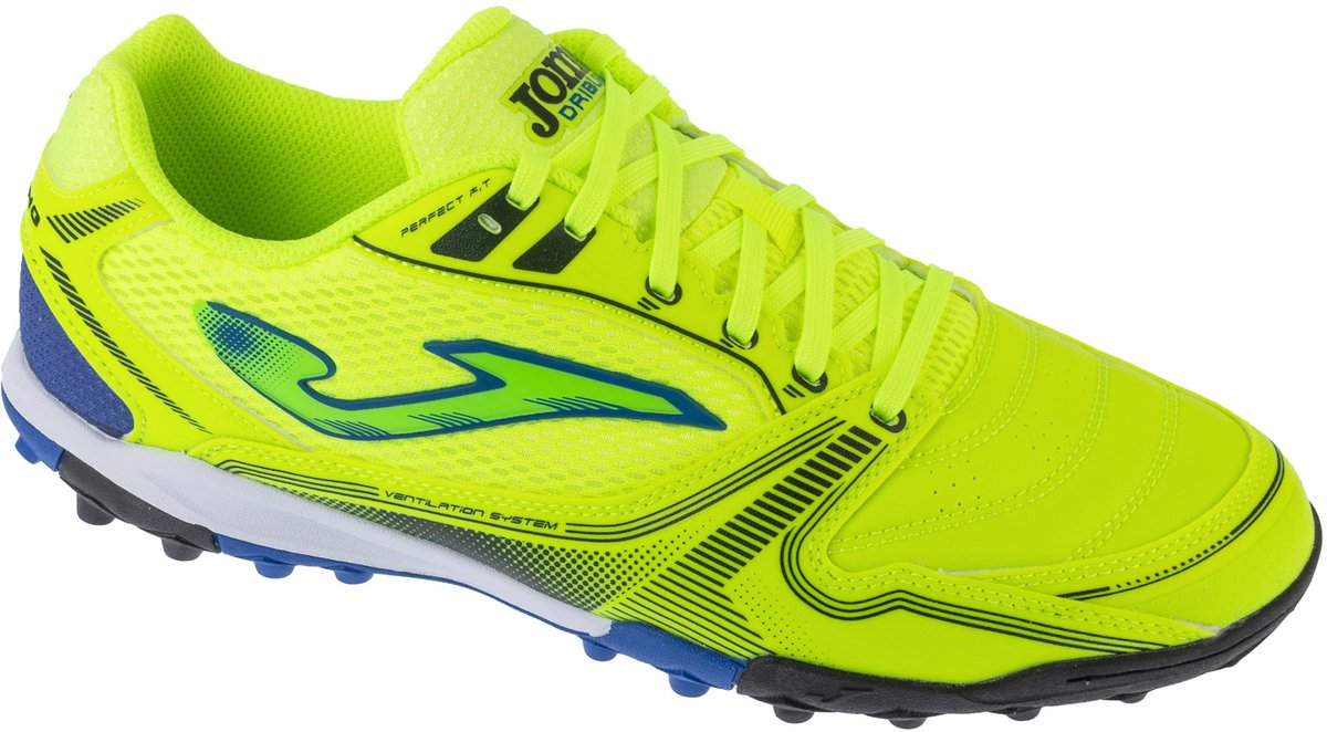Joma Dribling 25 DRIW TF voetbalschoenen voor mannen, geel synthetisch leder, maat 42, turf profiel.