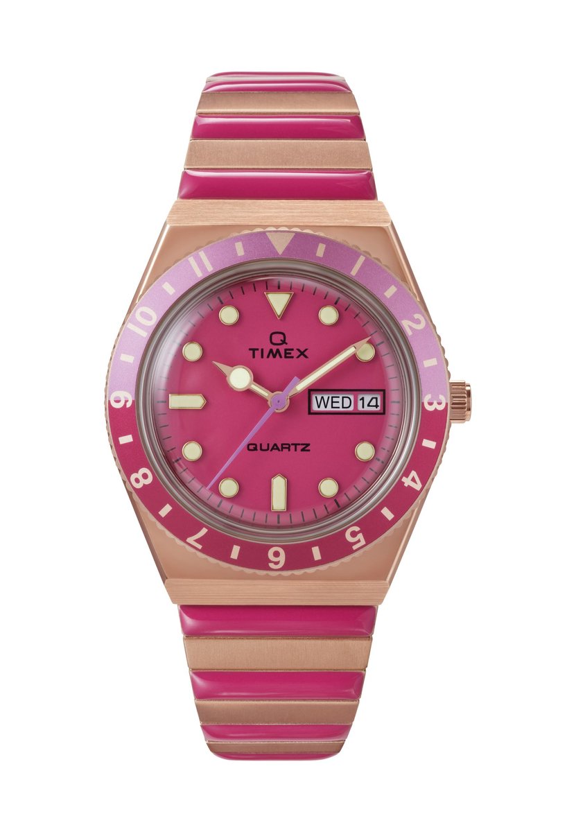 Timex Q Timex® Kwarts Analoog Horloge Roze Case: 100% Stainless Steel | Armband: 100% Stainless Steel 36 mm TW2W41000AJ, TW2W41100AJ