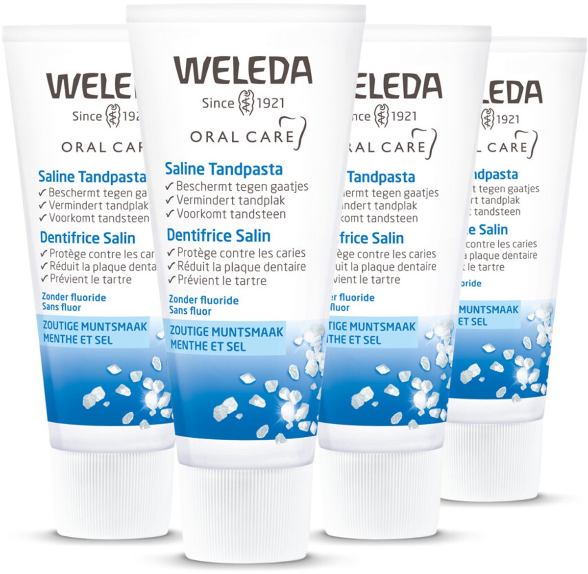 Bol.com WELEDA Tandpasta Saline - 4 x 75 ml - Voordeelverpakking aanbieding