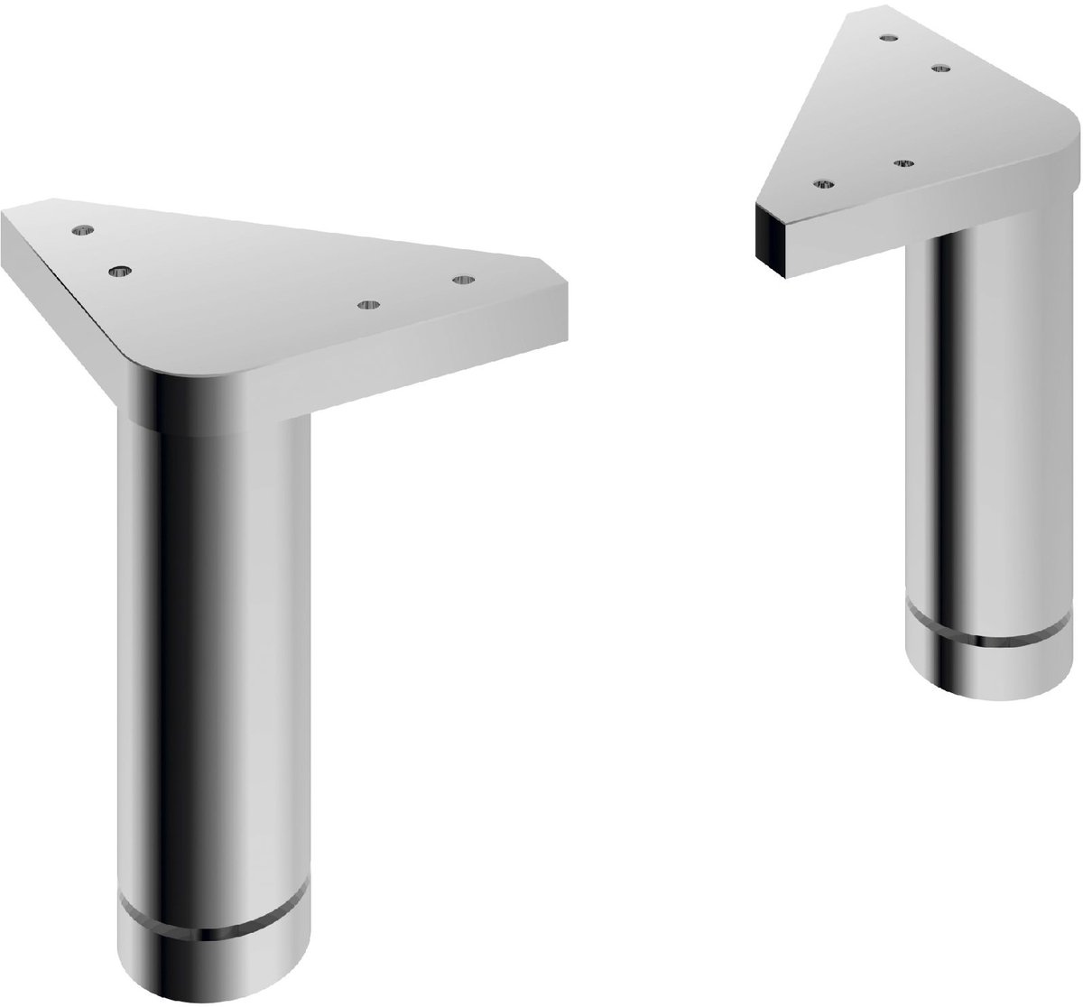 Pelipal 2-delige set poten Quickset 945 glanzend chroom 10x14x12 cm