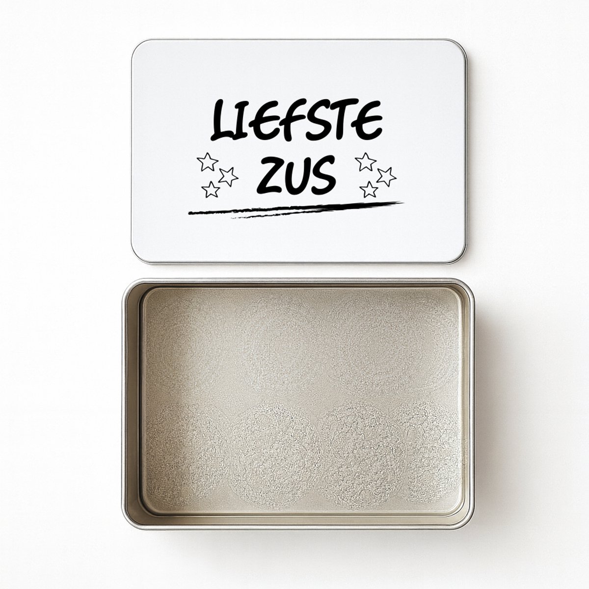 Hacebo® - Liefste zus koektrommel rechthoekig - Zus - je zus - koekblik – koektrommels – bewaarblik - snoeptrommel - verjaardagscadeau - cadeau voor zus - gift - kado - koek trommel - 20 x 13 CM