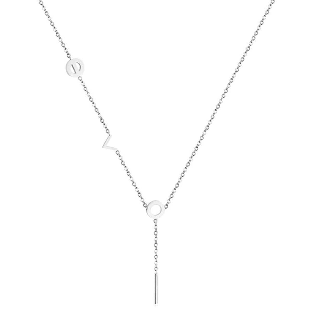 Cilla Jewels dames ketting Edelstaal Zilverkleurig Bar T