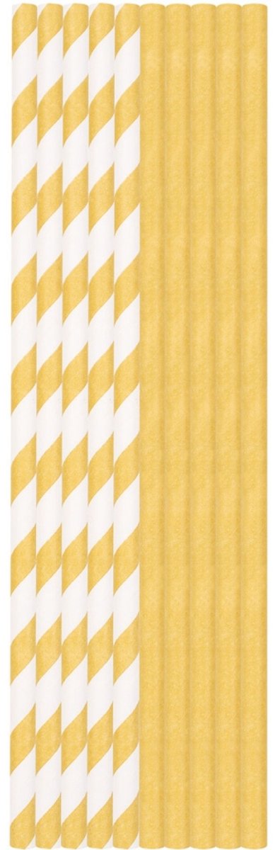 Duni Papieren Rietjes 25 Stuks Goud/Wit
