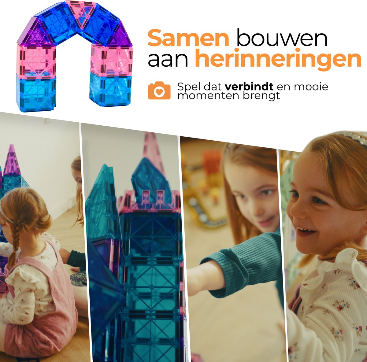 Magna Minds - Magnetic Tiles - Ice prince/princess - Magnetisch Speelgoed - 101 stuks - Constructie speelgoed - Magnetische tegels - Montessori speelgoed - Magnetic toys - Magnetische bouwstenen - Speelgoed Kinderen — afbeelding 9