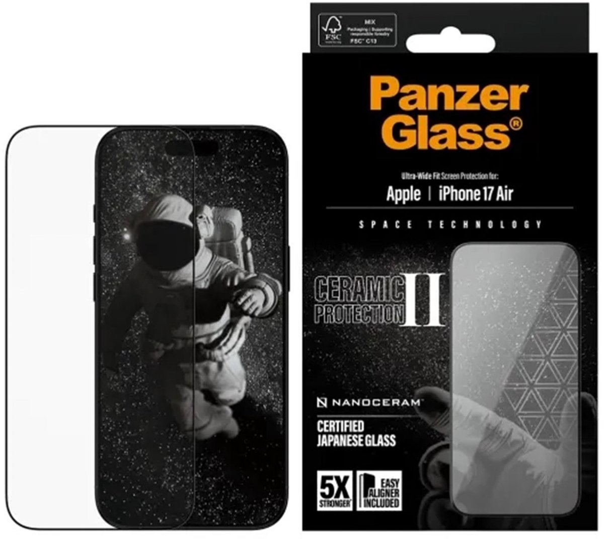 PanzerGlass Screenprotector geschikt voor Apple iPhone Air Glazen | PanzerGlass Ultra Wide Fit Screenprotector - Case Friendly