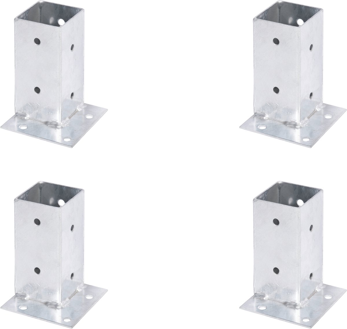 Alberts 4 x opschroefhuls, Befestigung an Ecken, 71x71 mm, thermisch verzinkt, voor opschroeven