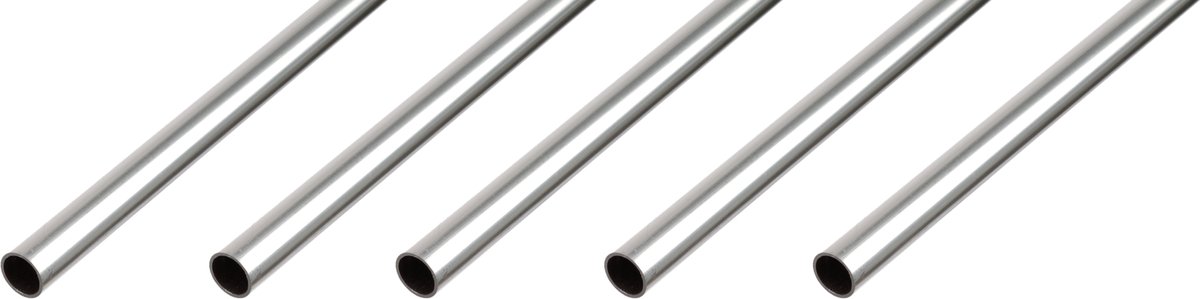Alberts 5 x BA-Profil, ronde buis, aluminium, naturel, Ø25 x 1,5 mm, lengte 1 m