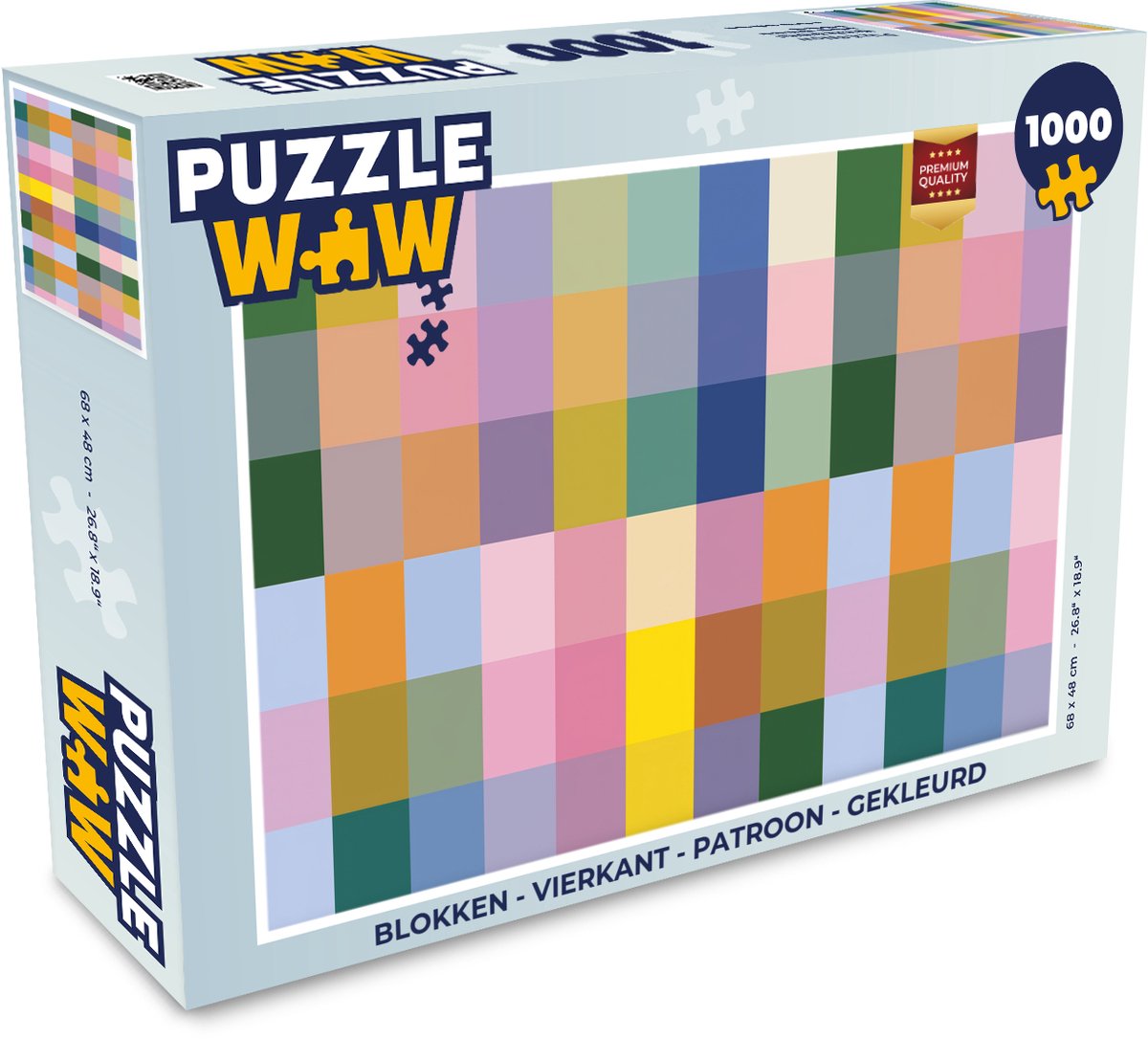Puzzel Blokken - Vierkant - Patroon - Gekleurd - Legpuzzel - Puzzel 1000 stukjes volwassenen