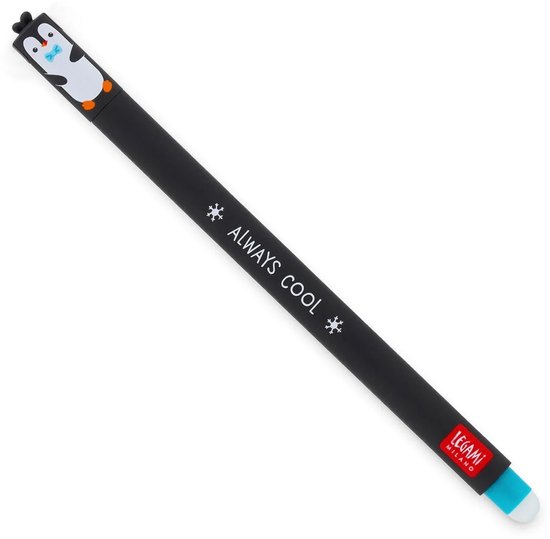 Legami - Stylo Effaçable - Penguin - Couleur Encre Zwart - Rechargeable - Rentrée École