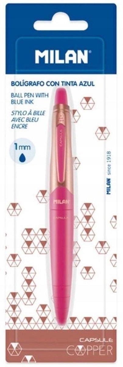 Milan Capsule Koperpen - Roze/Koper, Blauwe Inkt