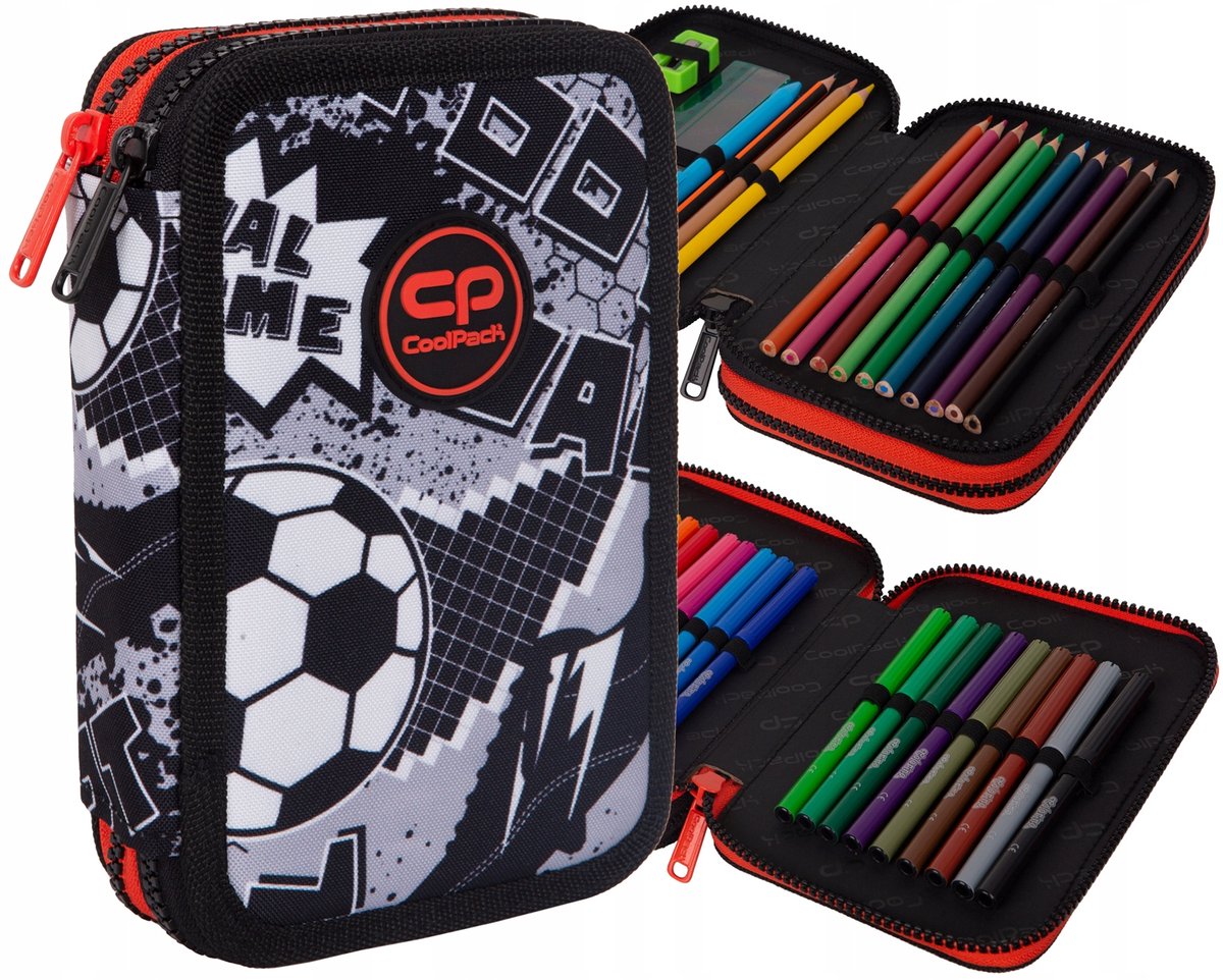 CoolPack Dubbel Etui met Voetbal Thema - Compleet Uitrusting
