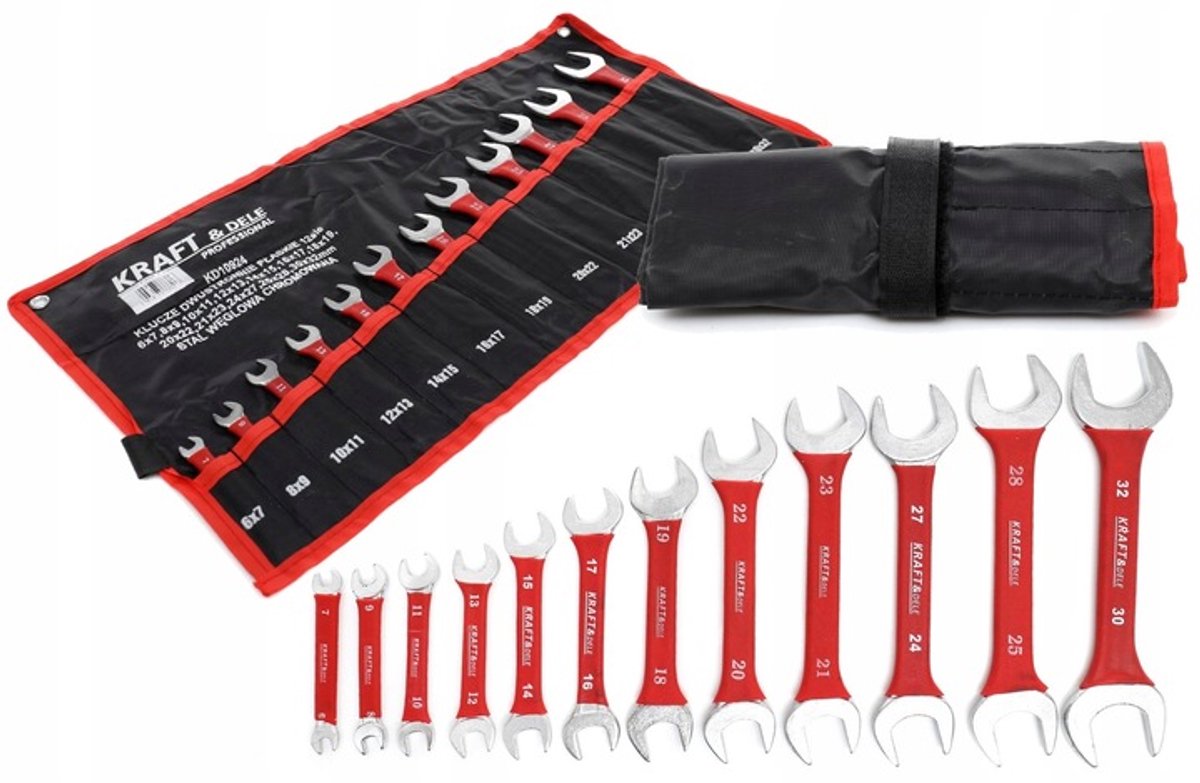 Kraft&Dele Ringsleutelset 12 Delig Dubbelzijdig Rubber 6-32mm