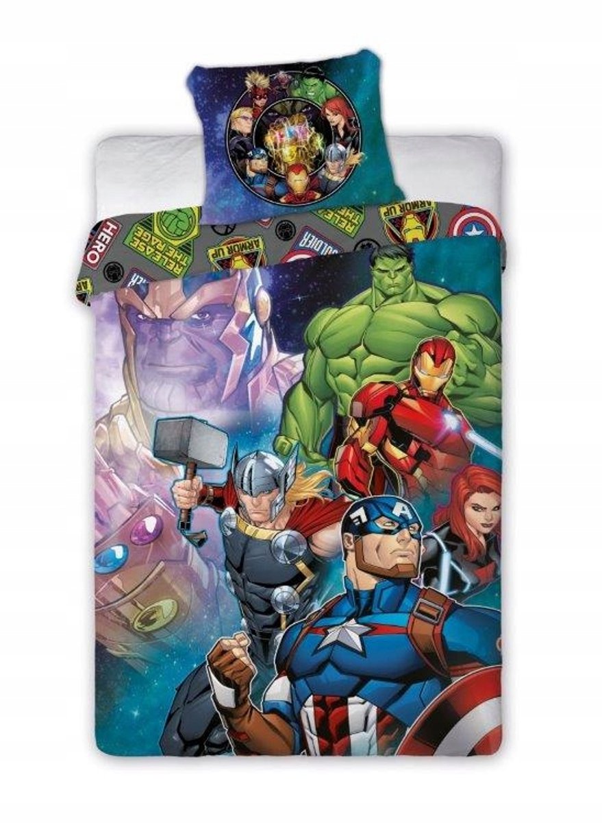 Avengers Kinderbeddengoed 160x200 cm - Hulk & Iron Man