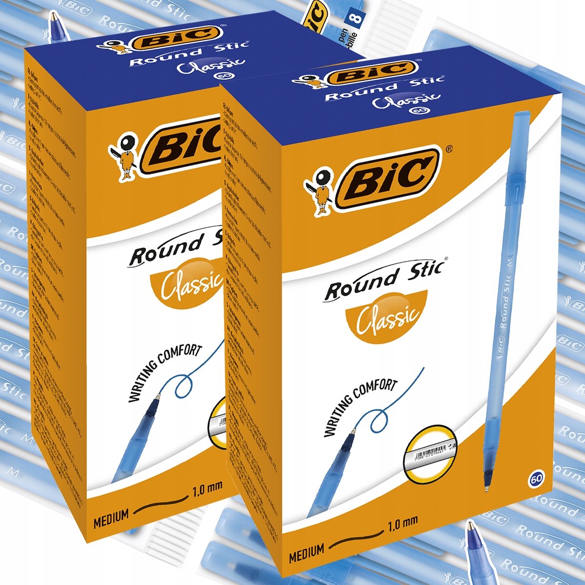 BIC Round Stick Classic Blue Balpen 1,0 mm - Set bevat 120
