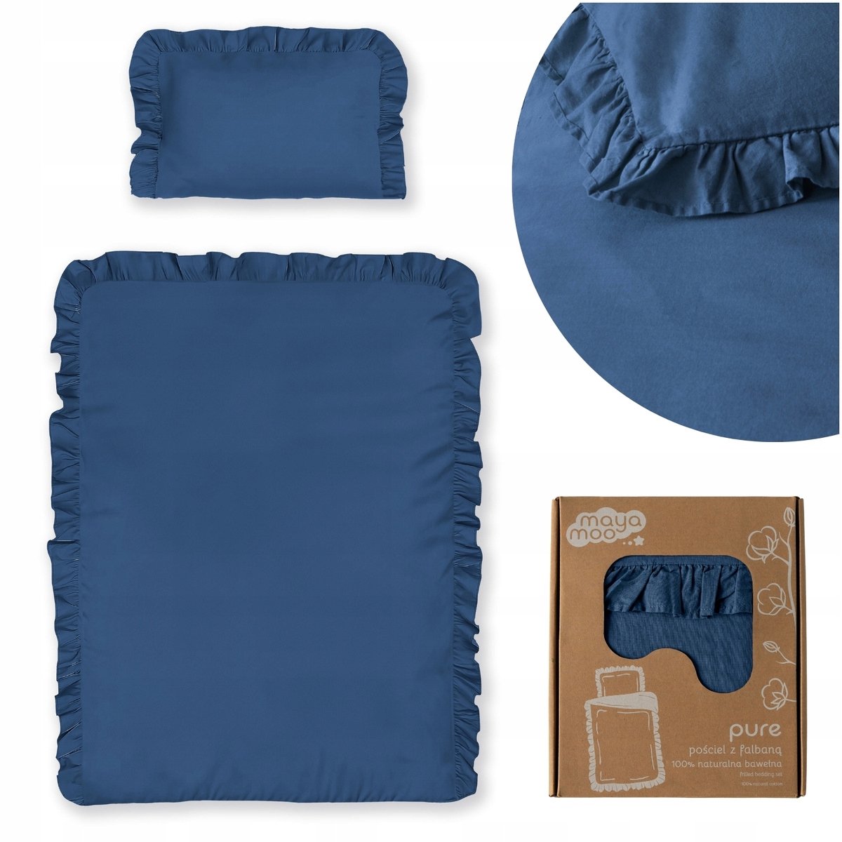 Maya Mo Kinderbeddengoed Katoen 90x120 cm met Ruche
