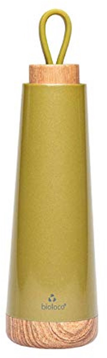 Loop Thermosfles Unisex - Duurzame RVS Drinkfles - Olijfgroen