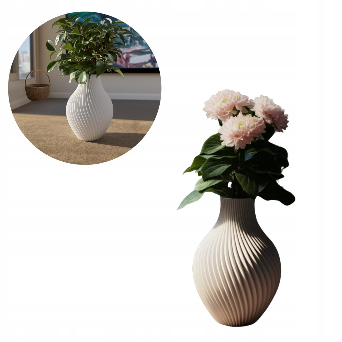 Moderne Witte Plantenbak met Uniek 3D ontwerp