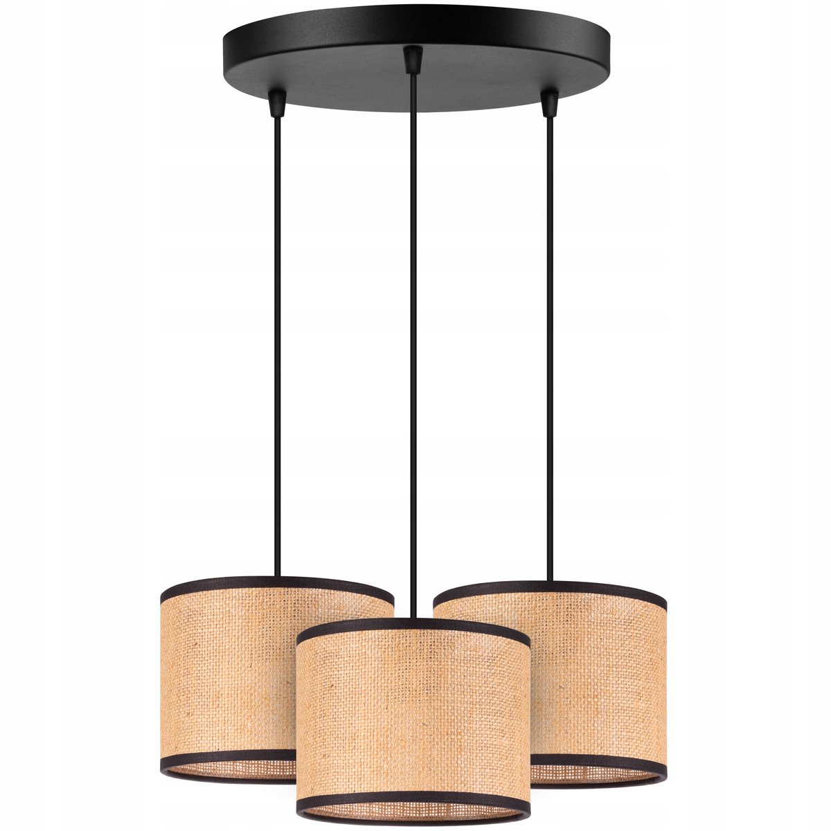 Rustieke Jute Hanglamp Mini - Beige/Zwart - E27