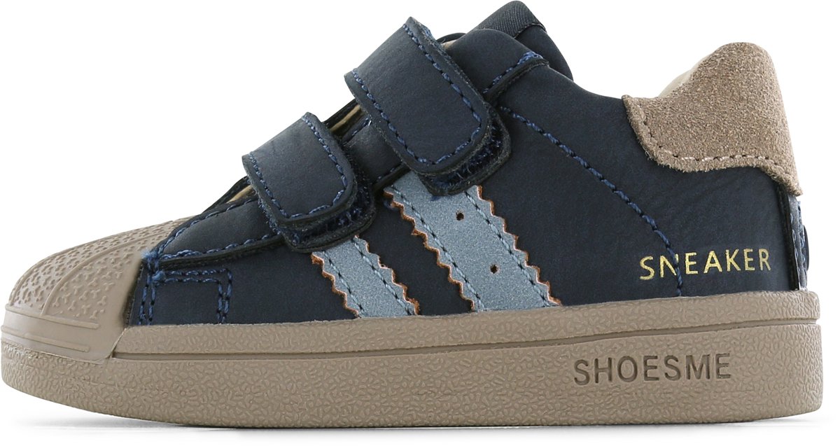 Shoesme Donkerblauw Sneakertje Met Stootneus - Sneakers Kinderen - Jongens - Dark Blue - Suède - Maat 22