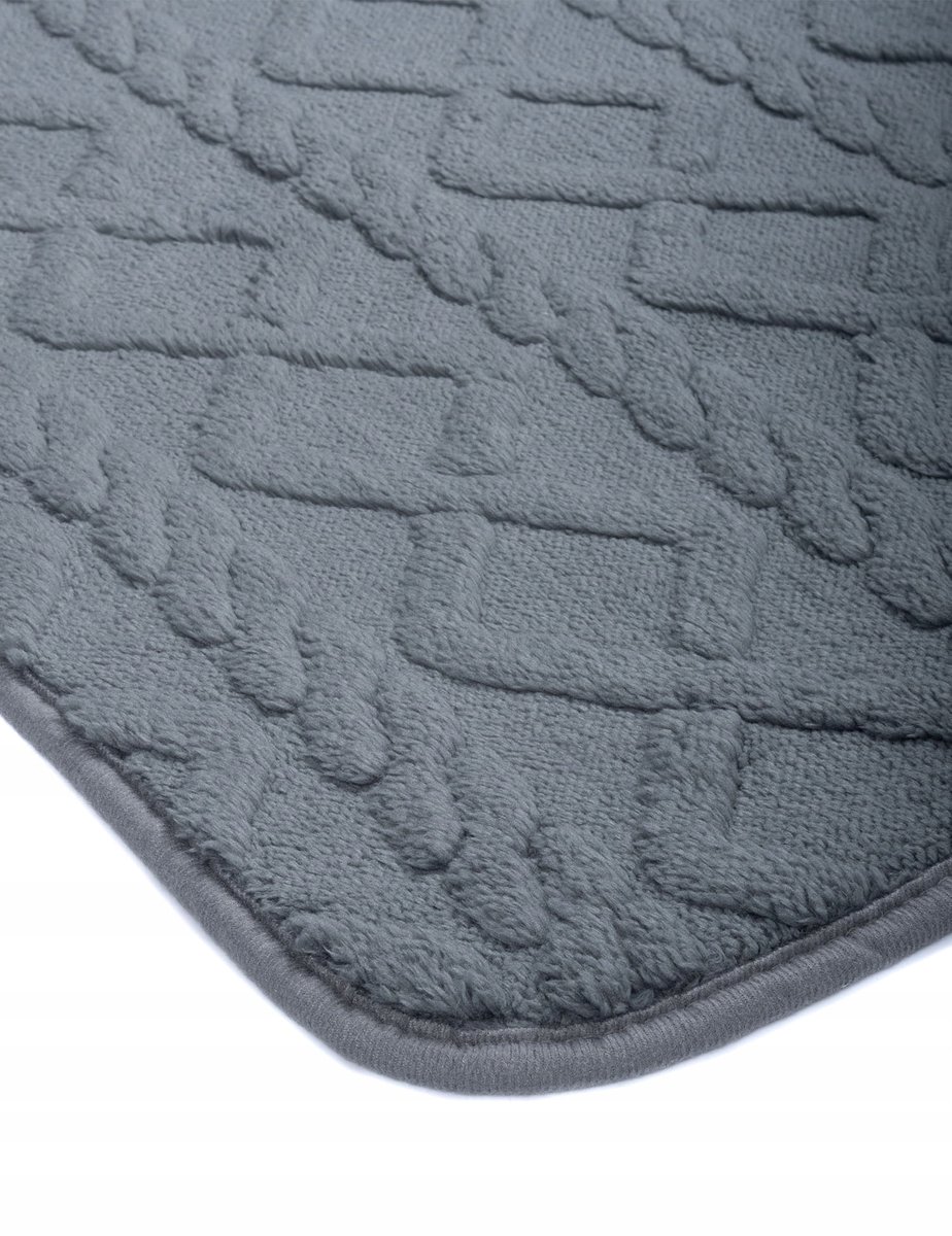 Zachte Grijze Badmat 60x90cm - Antislip & Wasbaar
