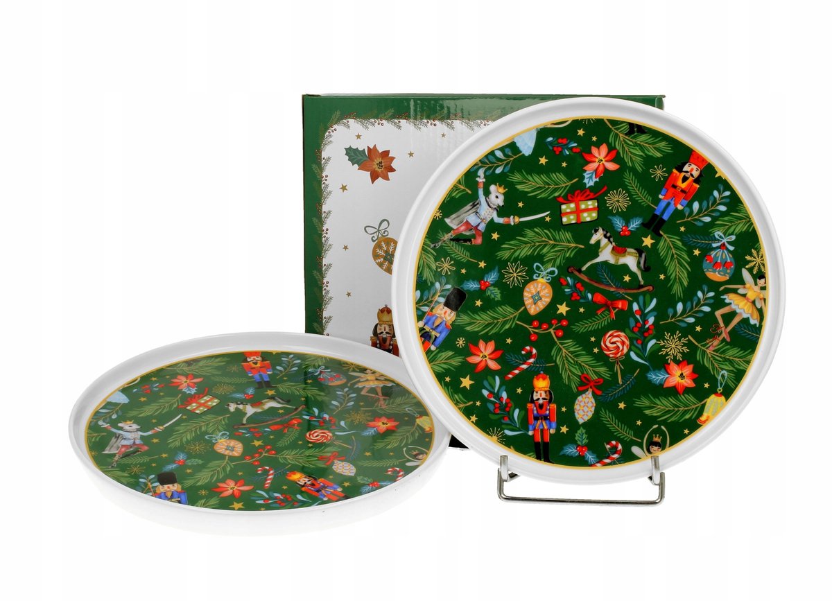Kerst Dessertborden Porselein 'Christmas Spirit' - Set van 2, 13 cm