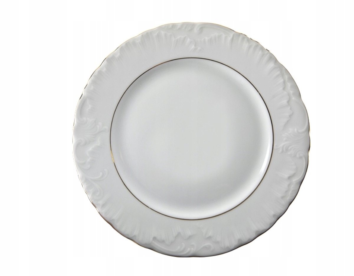 Rococo Plat Bord 25cm - Porselein, Vaatwasmachinebestendig