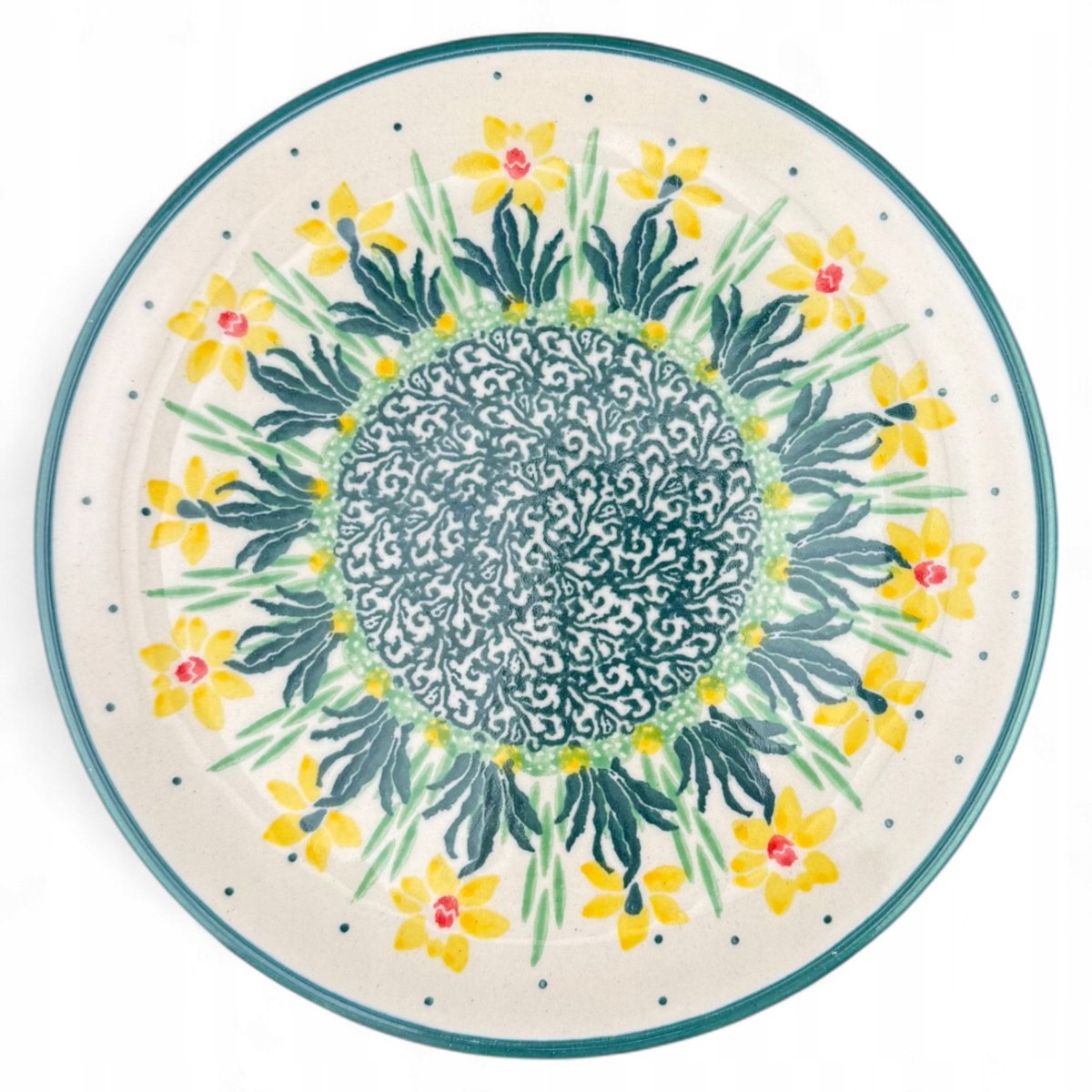 Bolesławiec dessertbord narcissen 15,5 cm Decor 2777Q handgemaakt