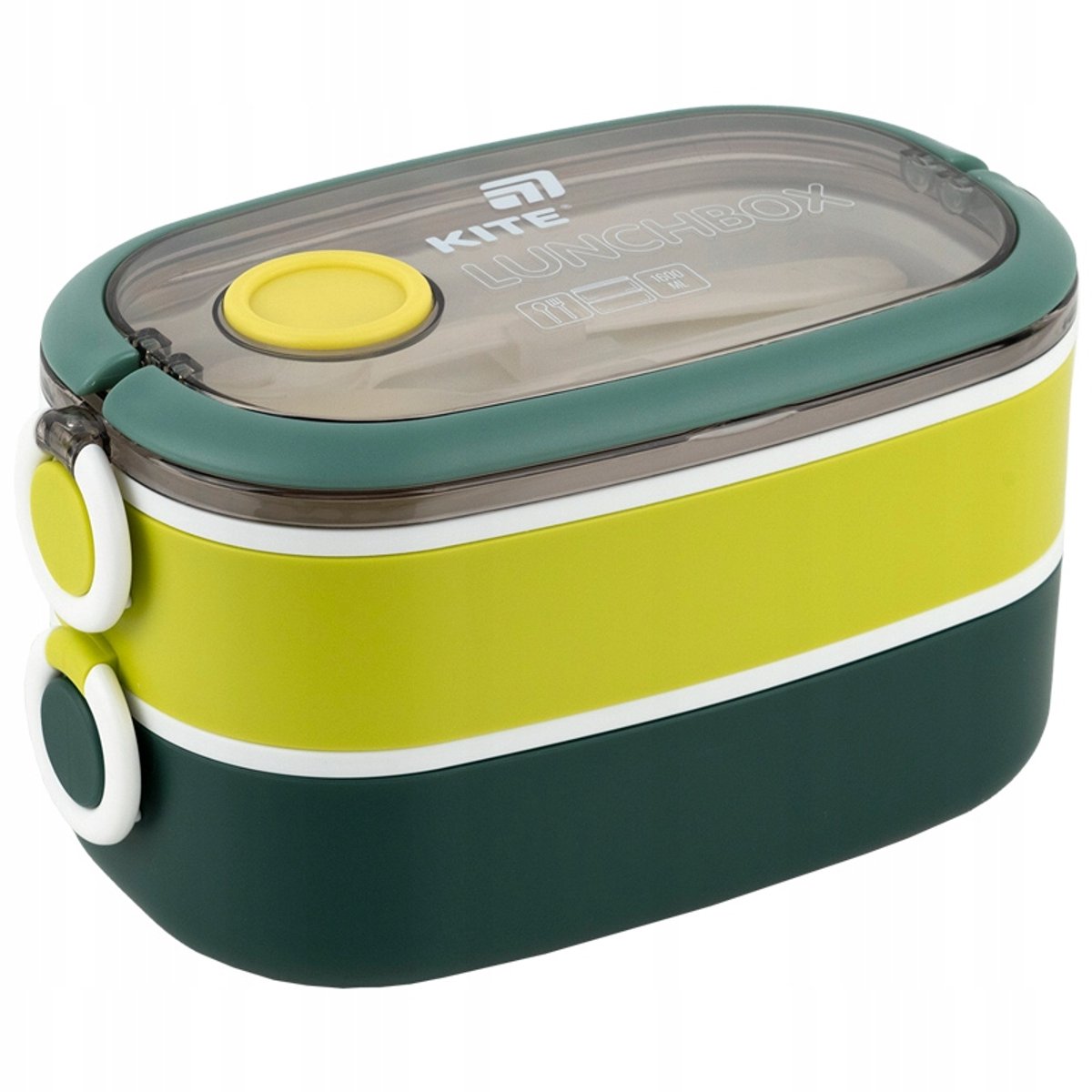 Dubbele Lunchbox 1600ml met Bestek - BPA-vrij - Kite