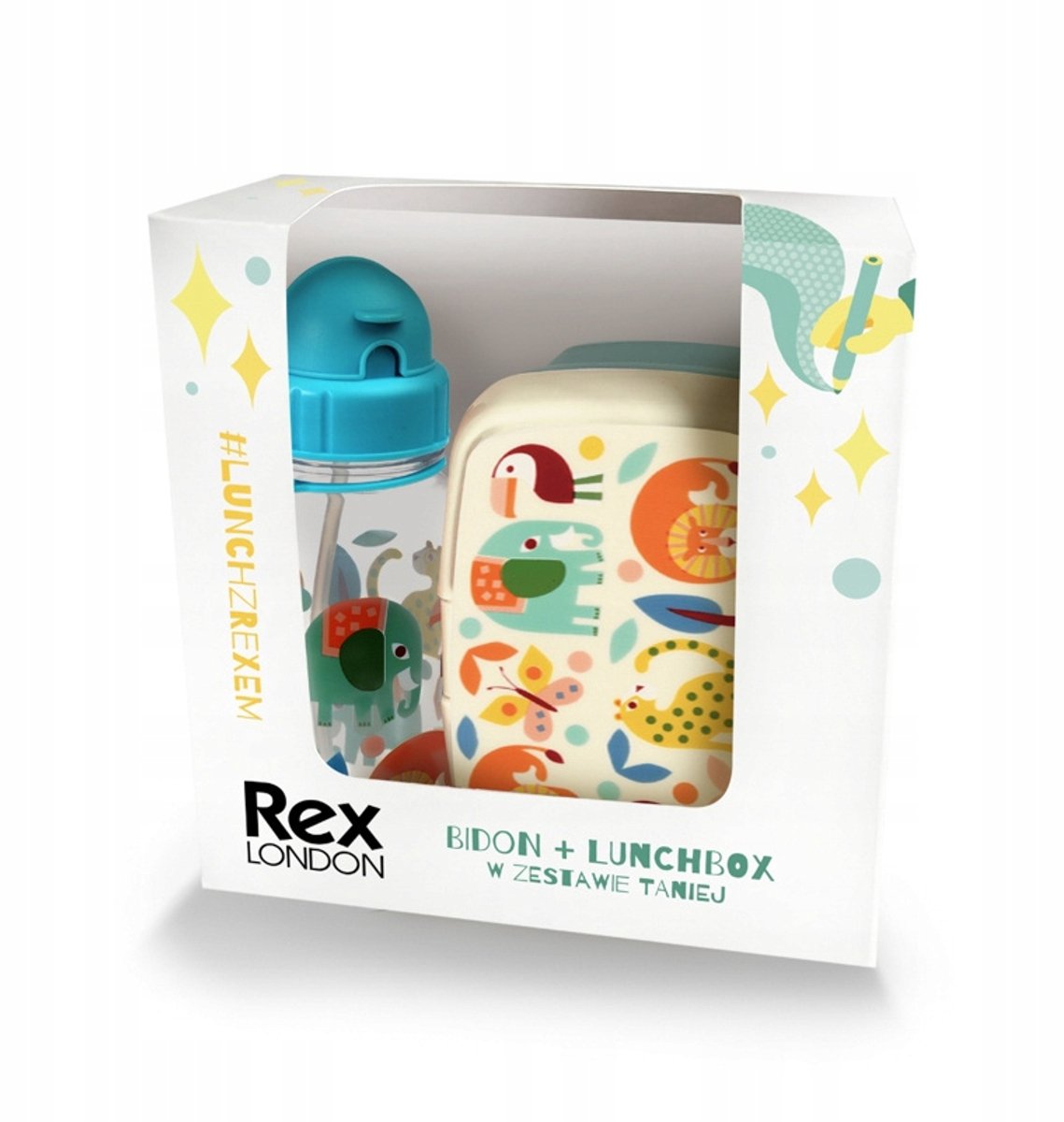 Rex London Lunchbox & Drinkgerei Set - Wilde Dieren