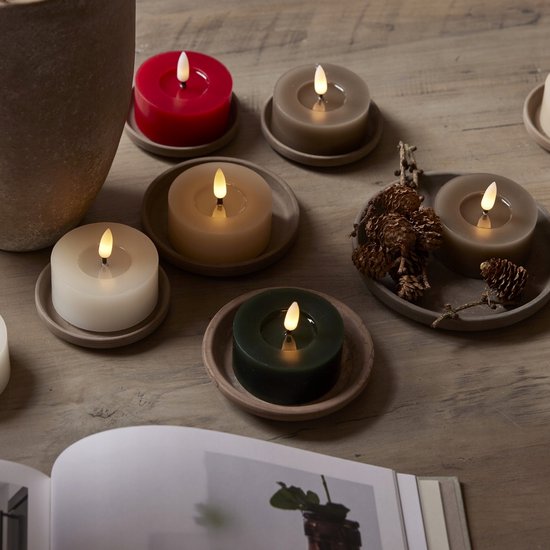 1x set van 12 stuks LED theelichtjes/waxinelichtjes in diverse maten