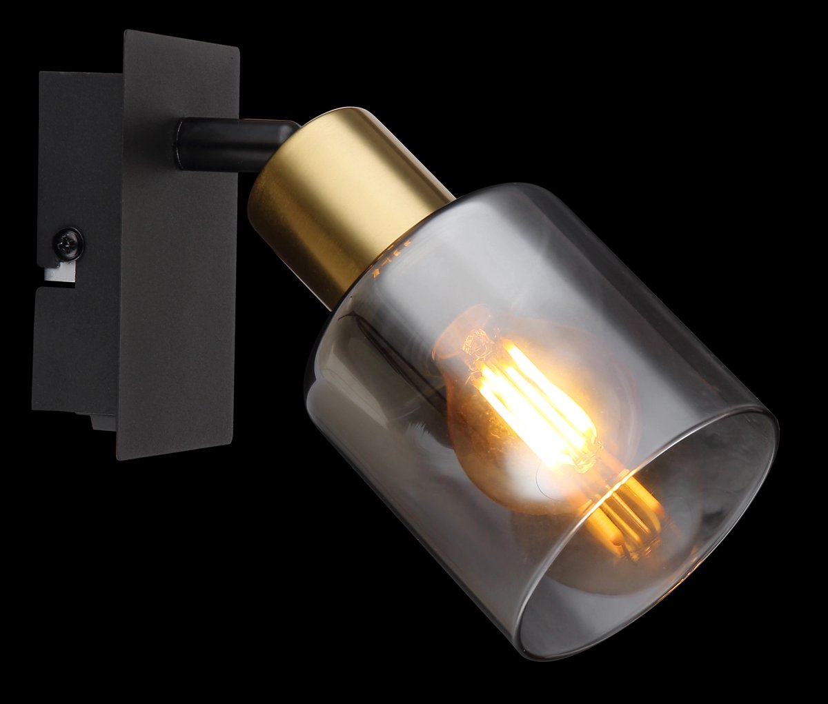 Opbouwspot / Wandspot HOLLSY 1-lichts Zwart E14 25cm