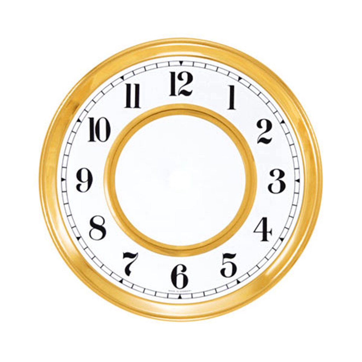 Regulateur wijzerplaat met Arabische cijfers met opwindgaten, blinde plaat en pilaren voor veerkruisuurwerken BF, FF en MF Ø:152mm