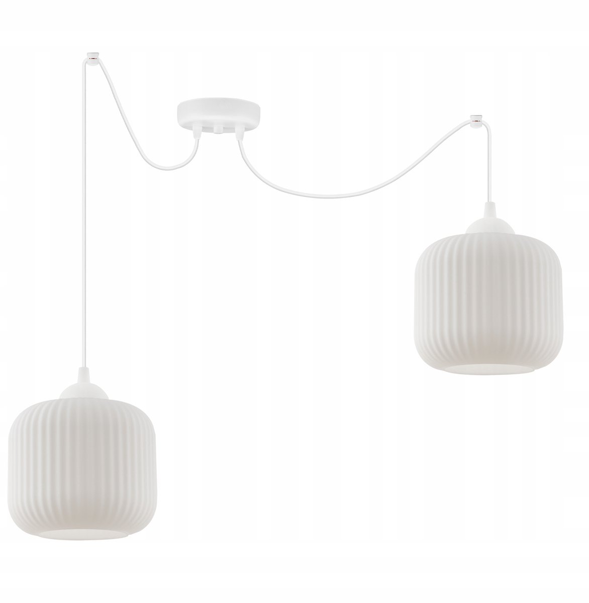 RIFFLE hanglamp - Stijlvol wit glas, ideaal voor eetkamer en woonkamer