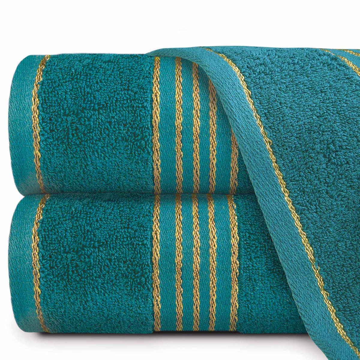 TIWANO Turkse Katoenen Handdoek 70x140cm met Gouden Accent - 500 g/m²